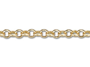 4mm Satin Hamilton Gold-Plated Rolo Chain by the Foot 4mm Satin Hamilton Gold-Plated Rolo Chain by the Foot