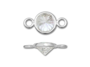 4mm Sterling Silver CZ Bezel Link 4mm Sterling Silver CZ Bezel Link