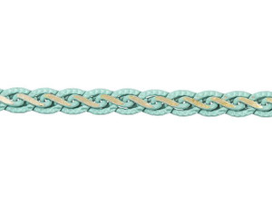 4mm Turquoise and Gold Two-Tone Flat Braided Chain by the Foot 4mm Turquoise and Gold Two-Tone Flat Braided Chain by the Foot