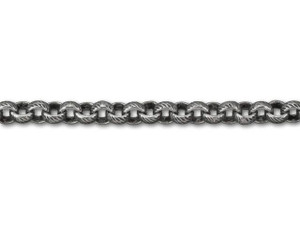 5mm Antique Silver-Plated Brass Textured Rolo Chain by the Foot 5mm Antique Silver-Plated Brass Textured Rolo Chain by the Foot