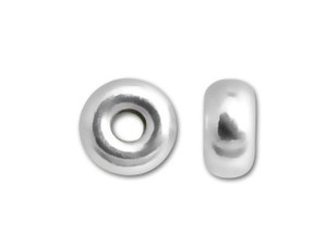 5mm Bright Sterling Silver Roundel Bead 5mm Bright Sterling Silver Roundel Bead