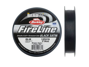 FireLine Braided Beading Thread, 8lb Test Weight and .007 Thick, 125 Yard  Spool, Black Satin 