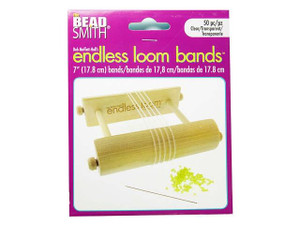 The Beadsmith Endless Loom Bands 7-Inch Clear (50 Pack) The Beadsmith Endless Loom Bands 7-Inch Clear (50 Pack)