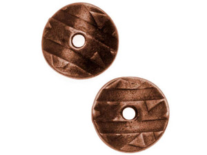 TierraCast 10mm Antique Copper-Plated Pewter Round Wavy Spacer Bead TierraCast 10mm Antique Copper-Plated Pewter Round Wavy Spacer Bead