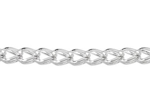 5x3mm Silver-Plated Brass Fox Chain by the Foot 5x3mm Silver-Plated Brass Fox Chain by the Foot