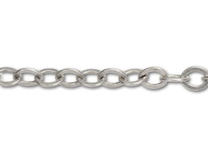 5x4.5mm Antique Silver-Plated Flat Cable Chain by the Foot 5x4.5mm Antique Silver-Plated Flat Cable Chain by the Foot