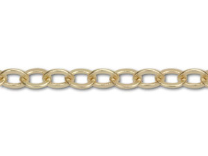 5x4.5mm Satin Hamilton Gold-Plated Flat Cable Chain by the Foot 5x4.5mm Satin Hamilton Gold-Plated Flat Cable Chain by the Foot