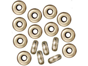 TierraCast 4mm Oxidized Brass-Plate Plain Heishi Spacer 1.5-2x4mm TierraCast 4mm Oxidized Brass-Plate Plain Heishi Spacer 1.5-2x4mm