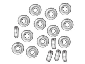 TierraCast 4mm Silver-Plated Pewter Plain Heishi Spacer TierraCast 4mm Silver-Plated Pewter Plain Heishi Spacer