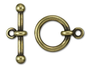 TierraCast 5/8-Inch Oxidized Brass-Plate Anna's Toggle and Clasp 21x16mm