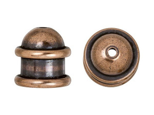 TierraCast 6mm Antique Copper-Plated Brass Capitol Cord End Cap TierraCast 6mm Antique Copper-Plated Brass Capitol Cord End Cap