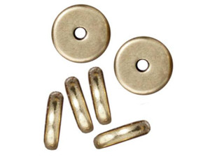 TierraCast 7mm Oxidized Brass-Plate Plain Heishi Spacer 2x7mm TierraCast 7mm Oxidized Brass-Plate Plain Heishi Spacer 2x7mm