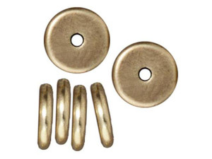 TierraCast 8mm Oxidized Brass-Plate Plain Heishi Spacer 1.5-2x8mm TierraCast 8mm Oxidized Brass-Plate Plain Heishi Spacer 1.5-2x8mm