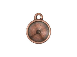 TierraCast Antique Copper 12mm Rivoli Setting Charm TierraCast Antique Copper 12mm Rivoli Setting Charm