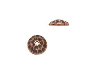 TierraCast Antique Copper 8mm Round Hammered Bead Cap TierraCast Antique Copper 8mm Round Hammered Bead Cap