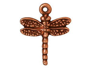 TierraCast Antique Copper Dragonfly Charm
