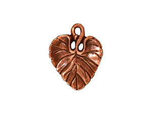 TierraCast Antique Copper Violet Leaf Charm
