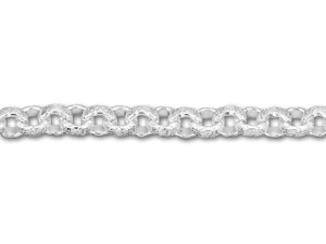 6.3mm Silver-Plated Vintage Patterned Rolo Chain by the Foot 6.3mm Silver-Plated Vintage Patterned Rolo Chain by the Foot
