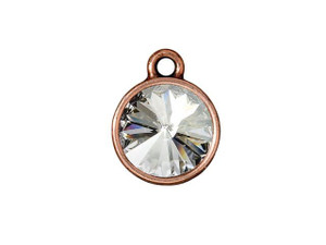 Clearance - Was $4.47 - TierraCast Antique Copper-Plated Pewter 12mm Plain Round Charm with Crystal Clearance - Was $4.47 - TierraCast Antique Copper-Plated Pewter 12mm Plain Round Charm with Crystal