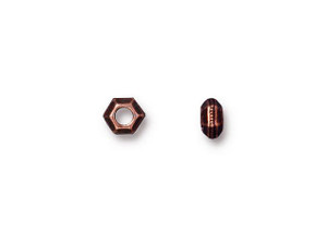 TierraCast Antique Copper-Plated Pewter 5mm Faceted Spacer Bead with 2mm Hole TierraCast Antique Copper-Plated Pewter 5mm Faceted Spacer Bead with 2mm Hole