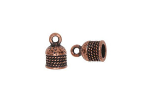 TierraCast Antique Copper-Plated Pewter 5mm Rope Cord End Cap TierraCast Antique Copper-Plated Pewter 5mm Rope Cord End Cap