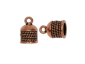 TierraCast Antique Copper-Plated Pewter 8mm Rope Cord End Cap TierraCast Antique Copper-Plated Pewter 8mm Rope Cord End Cap