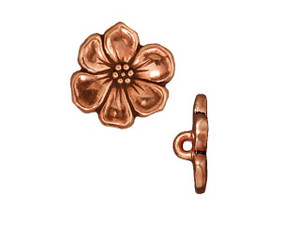 TierraCast Antique Copper-Plated Pewter Apple Blossom Flower Button