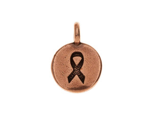 TierraCast Antique Copper-Plated Pewter Awareness Ribbon Charm TierraCast Antique Copper-Plated Pewter Awareness Ribbon Charm