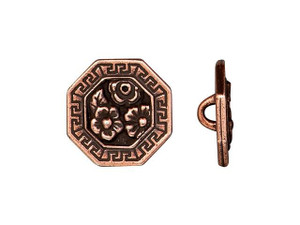 TierraCast Antique Copper-Plated Pewter Blossom Button