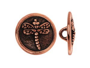 TierraCast Antique Copper-Plated Pewter Dragonfly Button