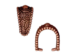 TierraCast Antique Copper-Plated Pewter Large Spiral Pinch Bail