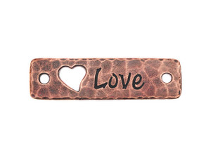 TierraCast Antique Copper-Plated Pewter Rectangle Love Link