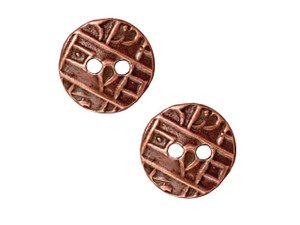 TierraCast Antique Copper-Plated Pewter Round Coin Button