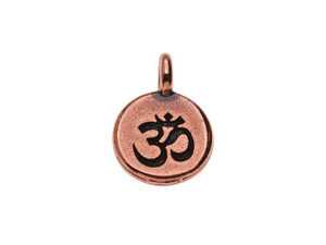 TierraCast Antique Copper-Plated Pewter Round OM Charm TierraCast Antique Copper-Plated Pewter Round OM Charm