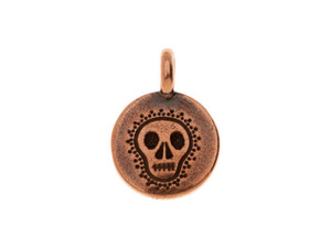TierraCast Antique Copper-Plated Pewter Skull Charm TierraCast Antique Copper-Plated Pewter Skull Charm