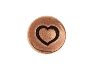 TierraCast Antique Copper-Plated Pewter Small Heart Button