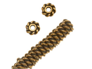 TierraCast Antique Gold 4mm Twist Heishi Spacer TierraCast Antique Gold 4mm Twist Heishi Spacer
