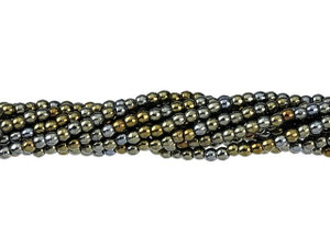 Czech Glass 2mm Iris Brown Round Bead Strand by Starman Czech Glass 2mm Iris Brown Round Bead Strand by Starman