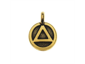 TierraCast Antique Gold-Plated Pewter Recovery Charm TierraCast Antique Gold-Plated Pewter Recovery Charm