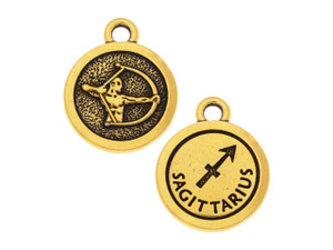 TierraCast Antique Gold-Plated Pewter Sagittarius Charm TierraCast Antique Gold-Plated Pewter Sagittarius Charm