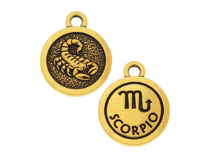 TierraCast Antique Gold-Plated Pewter Scorpio Charm TierraCast Antique Gold-Plated Pewter Scorpio Charm