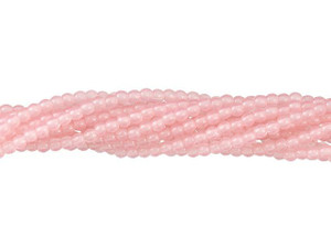 Czech Glass 2mm Milky Pink Round Bead Strand by Starman Czech Glass 2mm Milky Pink Round Bead Strand by Starman