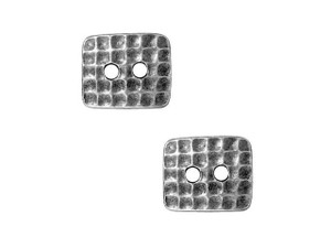 TierraCast Antique Pewter Rectangle Hammertone Button