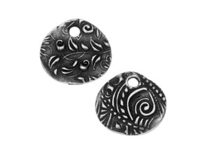 TierraCast Antique Pewter Reversible Jardin Round Charm