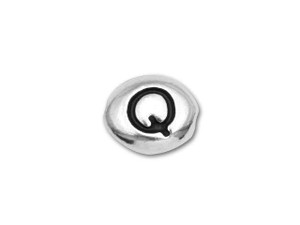 TierraCast Antique Rhodium-Plated Pewter Alphabet Bead - Q TierraCast Antique Rhodium-Plated Pewter Alphabet Bead - Q