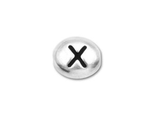 TierraCast Antique Rhodium-Plated Pewter Alphabet Bead - X TierraCast Antique Rhodium-Plated Pewter Alphabet Bead - X