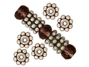 TierraCast Antique Silver 6mm Beaded Heishi Daisy Spacer