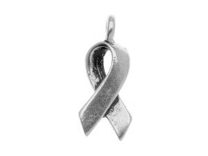 TierraCast Antique Silver Awareness Ribbon Charm TierraCast Antique Silver Awareness Ribbon Charm