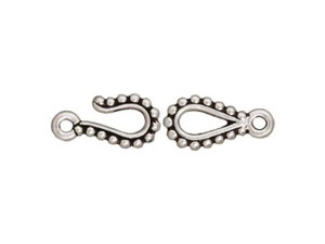 TierraCast Antique Silver Beaded Hook and Eye Clasp