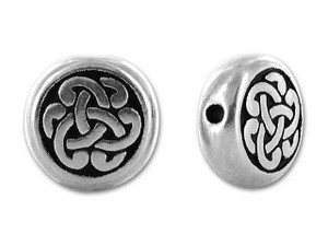 TierraCast Antique Silver Circle Triad Bead